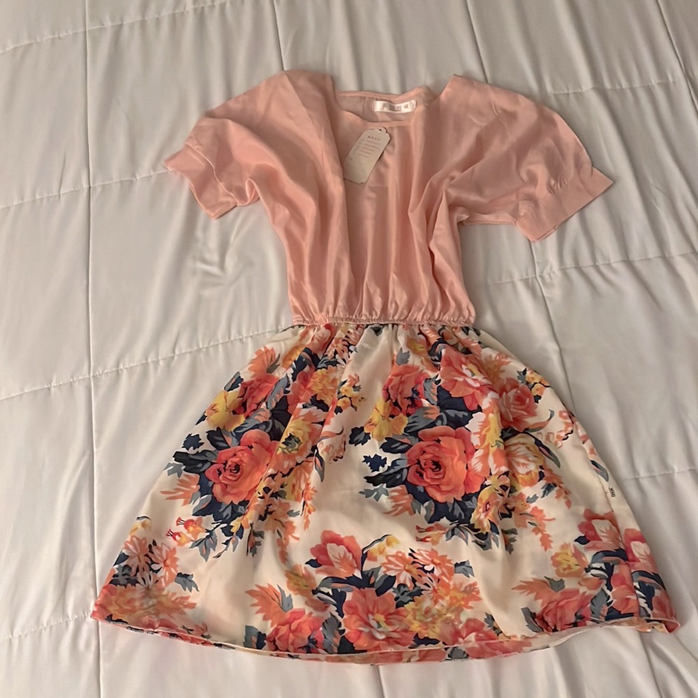New Dress Floral and half plain on top